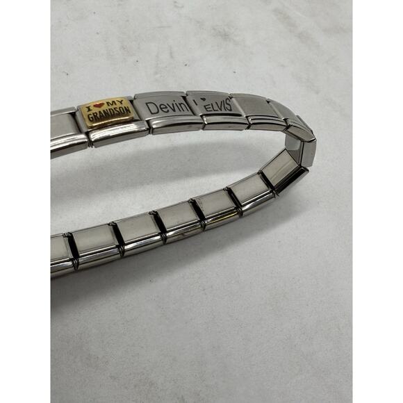 D’linQ Italian Charm Bracelet Elvis Devin I Love My Grandson Alexandra Italy - Picture 7 of 7